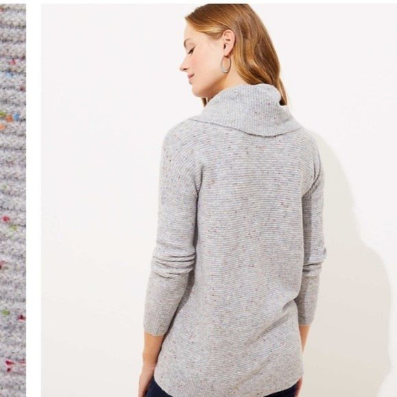 LOFT FLECKED COWL NECK TUNIC SWEATER - Picture 2 of 4